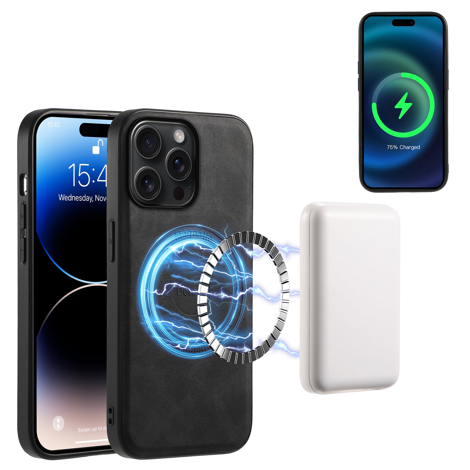 2IN1 Magnetic Phone Case & Card Bag (Black)
