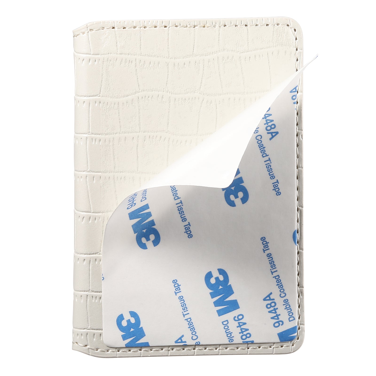 Alligator Pattern Leather Bracket Ultra-Thin Credit Card Bag(White)