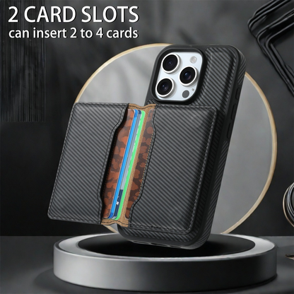 Charcoal fibre Magnetic Case & Card Bag（Black）