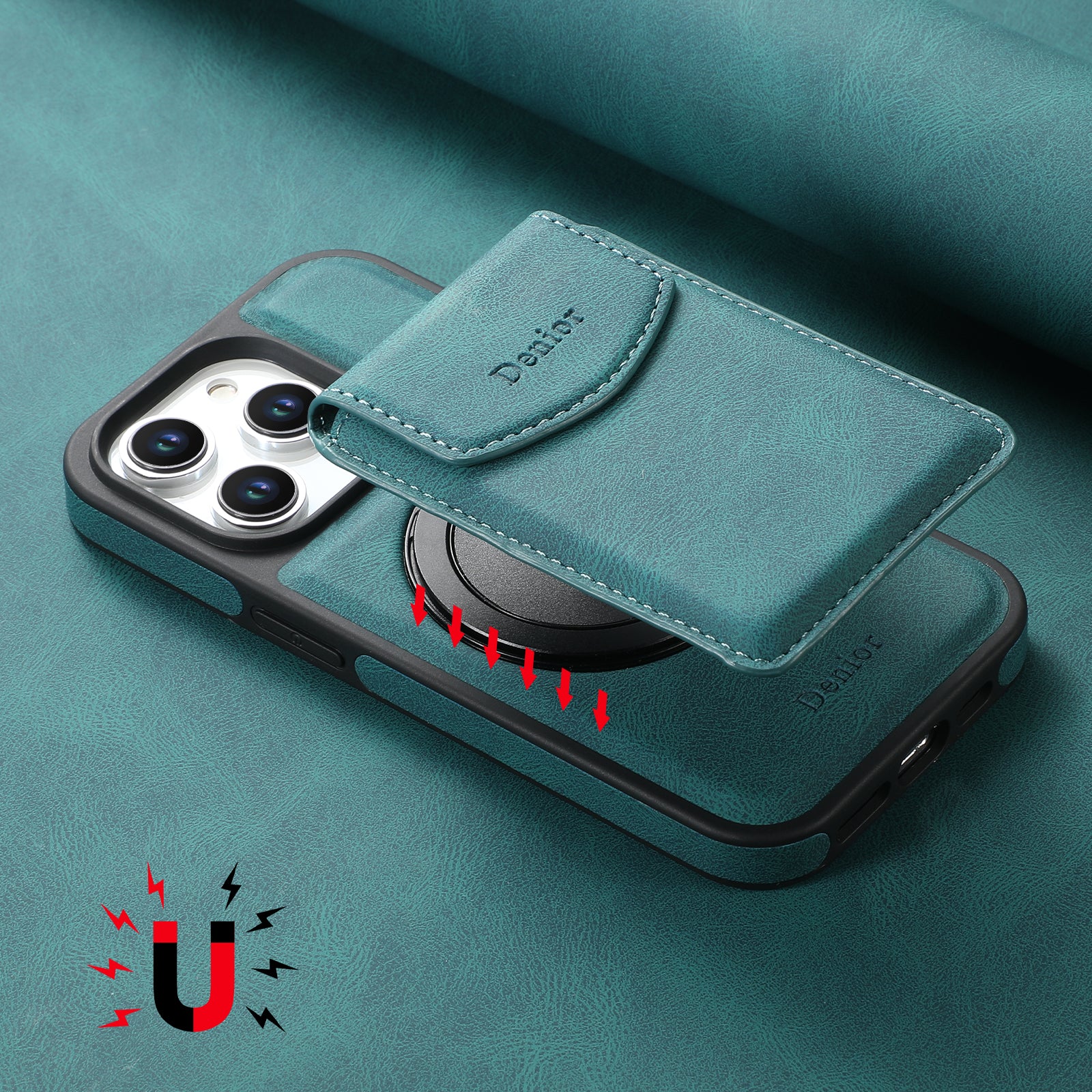 iPhone Series 2IN1 Magnetic Case & Card Bag（Blue）