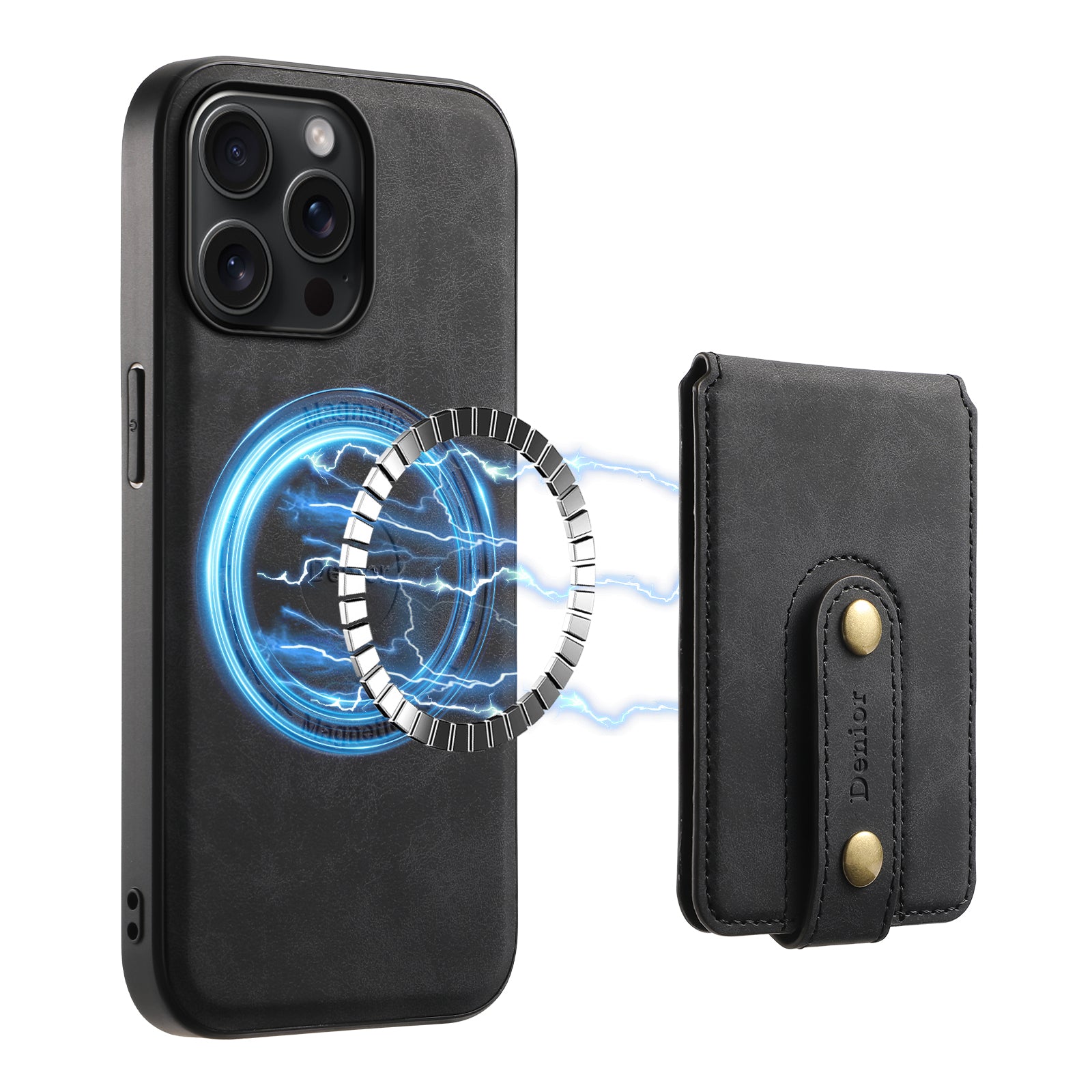 2IN1 Magnetic Phone Case & Card Bag (Black)