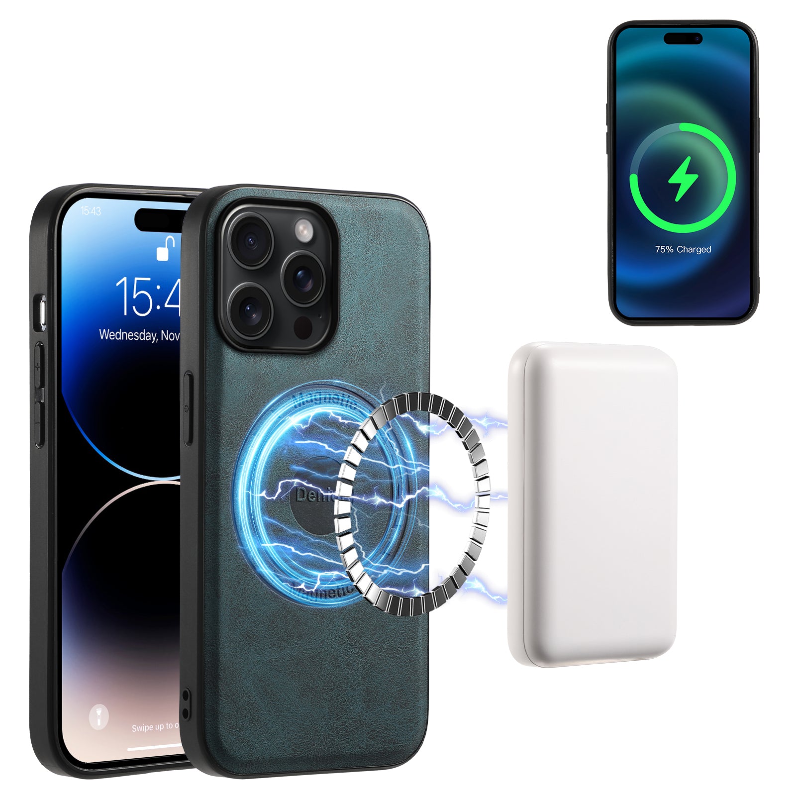 2IN1 Magnetic Phone Case & Card Bag (Blue)