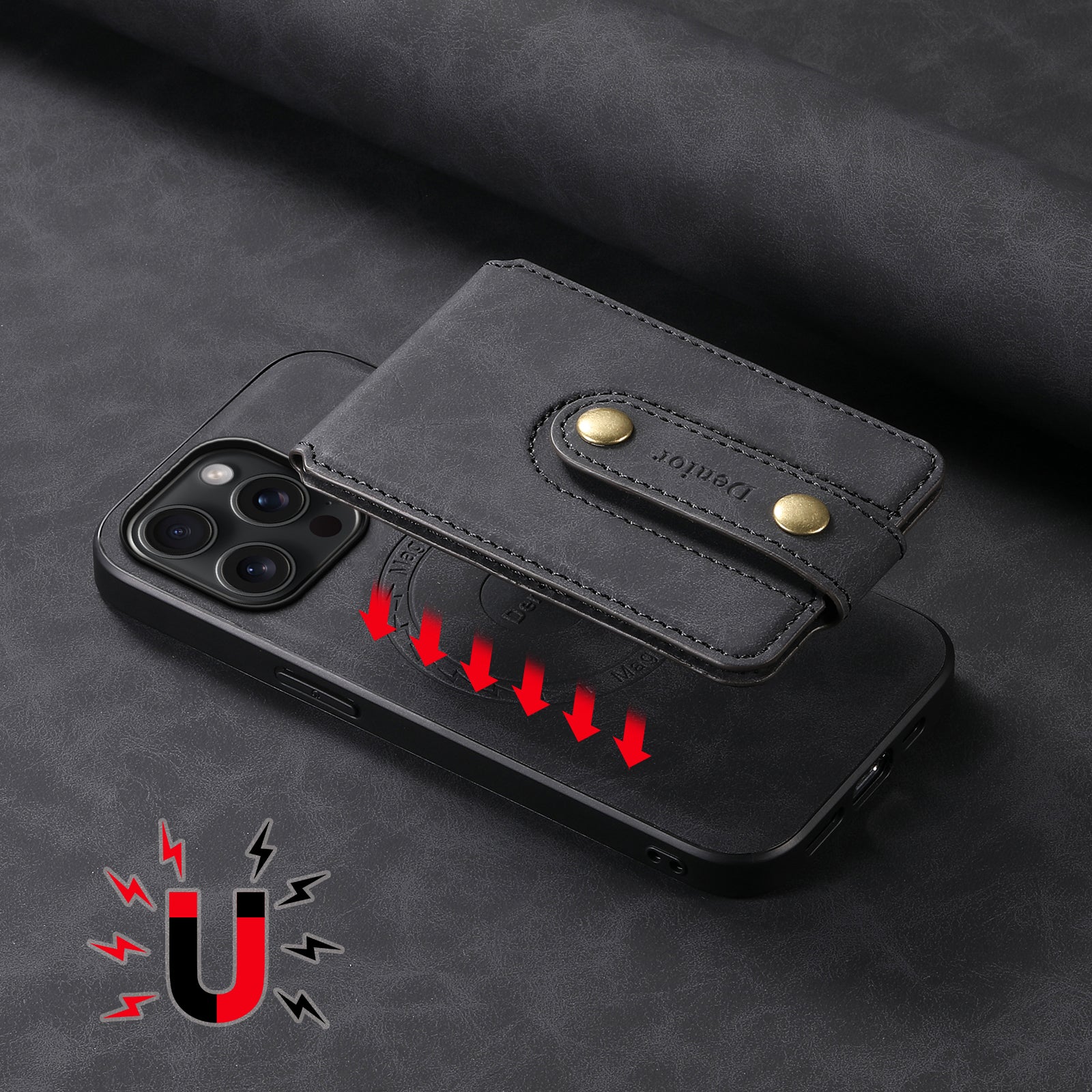 2IN1 Magnetic Phone Case & Card Bag (Black)