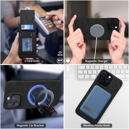 iPhone Series 2IN1 Magnetic Case & RFID Card Bag（Black）