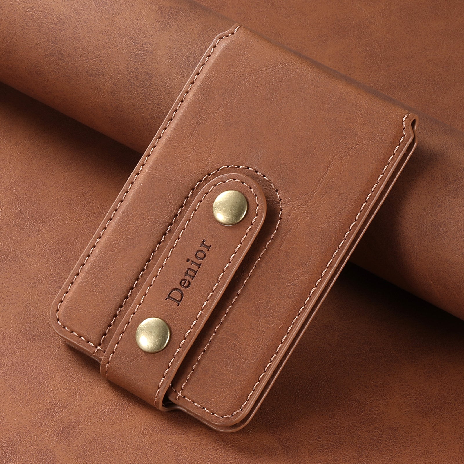 Magnetic Bracket Slim Credit Card Bag（Brown）