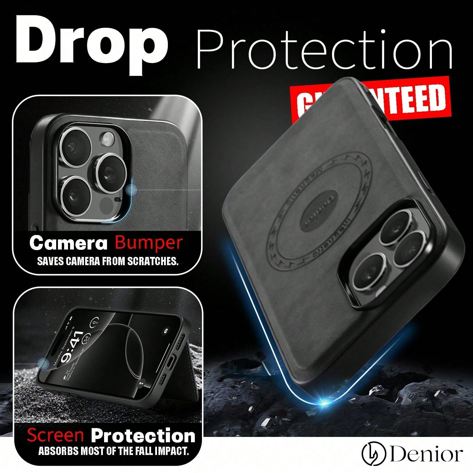 2IN1 Magnetic Case & Card Bag (Black)