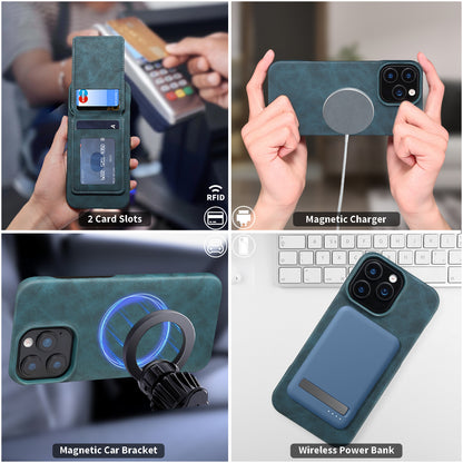 iPhone Series 2IN1 Magnetic Case & RFID Card Bag（Blue）
