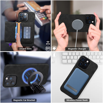 iPhone Series 2IN1 Magnetic Case & RFID Card Bag（Black）