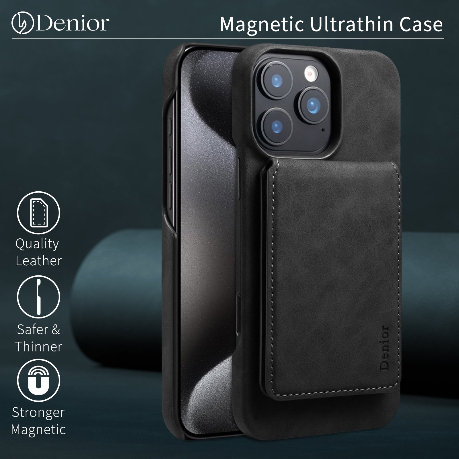 iPhone Series 2IN1 Magnetic Case & RFID Card Bag（Black）
