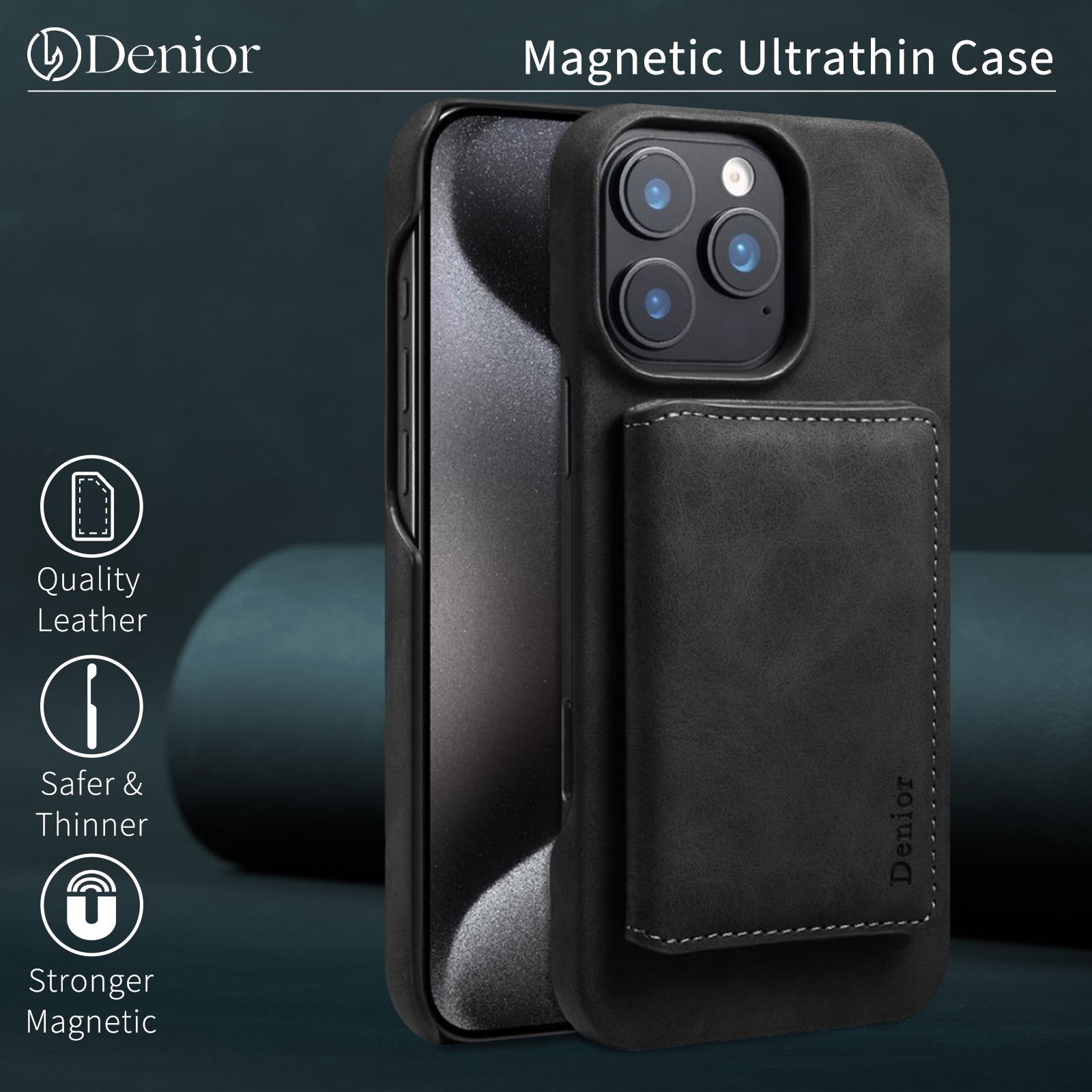 iPhone Series 2IN1 Magnetic Case & RFID Card Bag（Black）