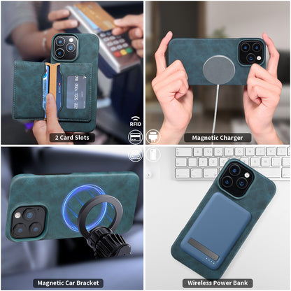 iPhone Series 2IN1 Magnetic Case & RFID Card Bag（Blue）
