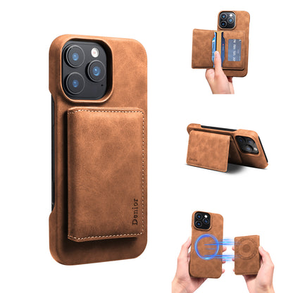 iPhone Series 2IN1 Magnetic Case & RFID Card Bag（Brown）