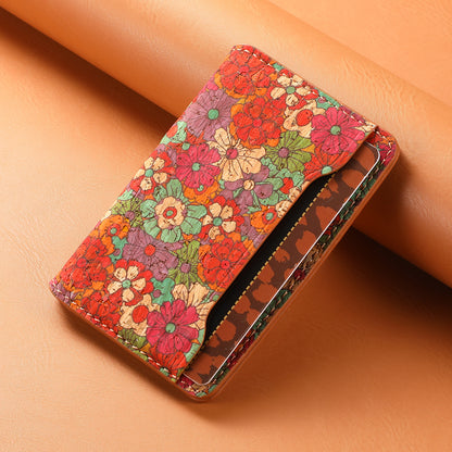 Cork Bracket Ultra-Thin Credit Card Bag（Red）
