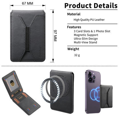 Magnetic Elastic Rope Design Card Holder (Black)