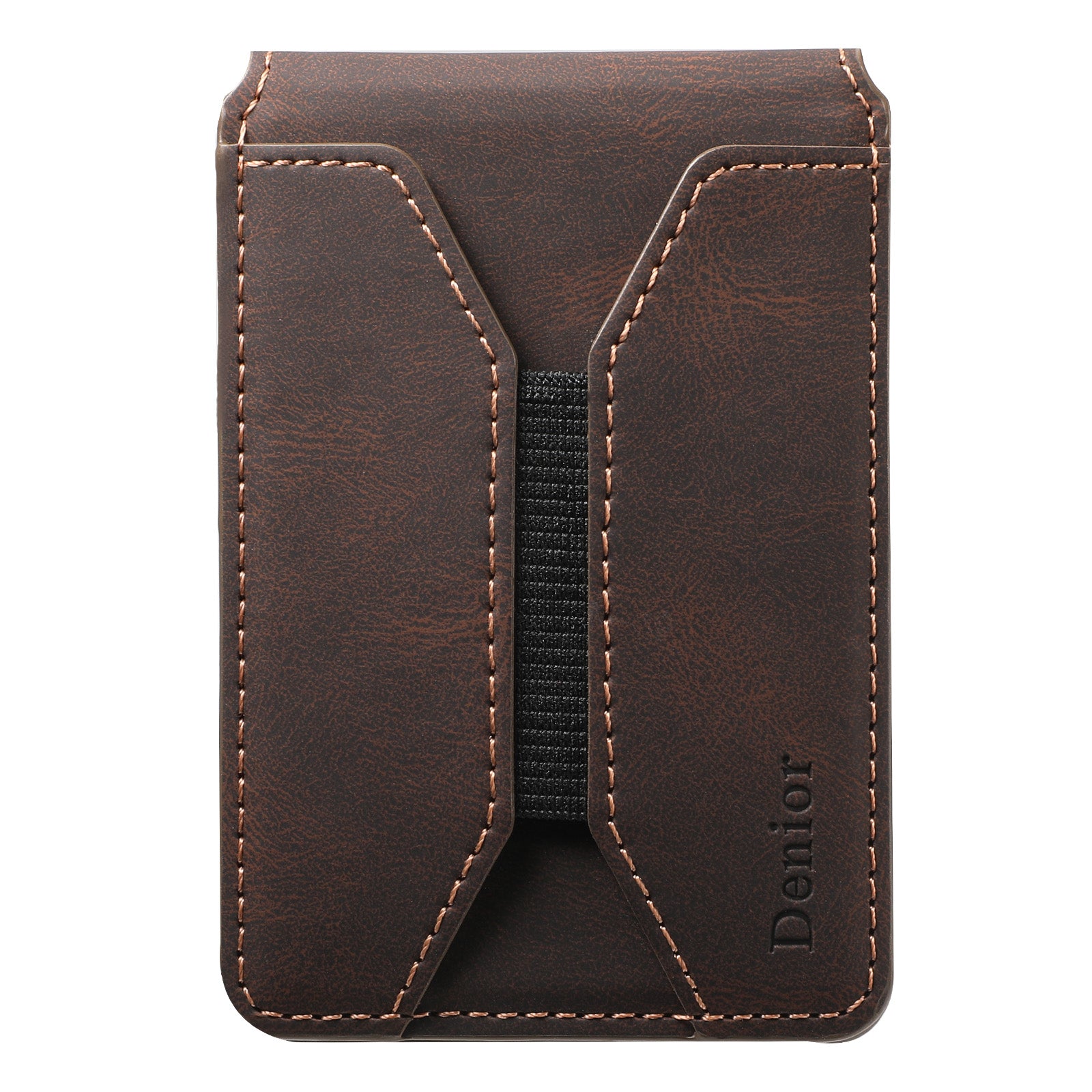 Magnetic Elastic Rope Design Card Holder (Brown)