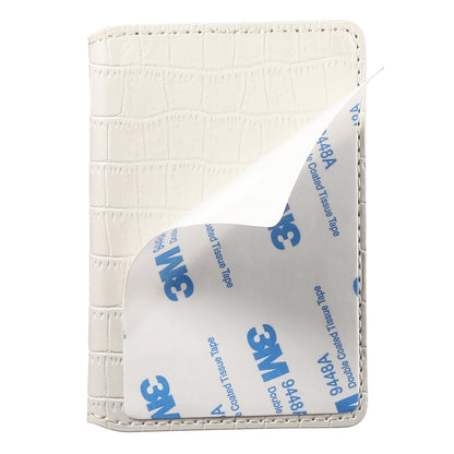 Alligator Pattern Leather Bracket Ultra-Thin Credit Card Bag（White）
