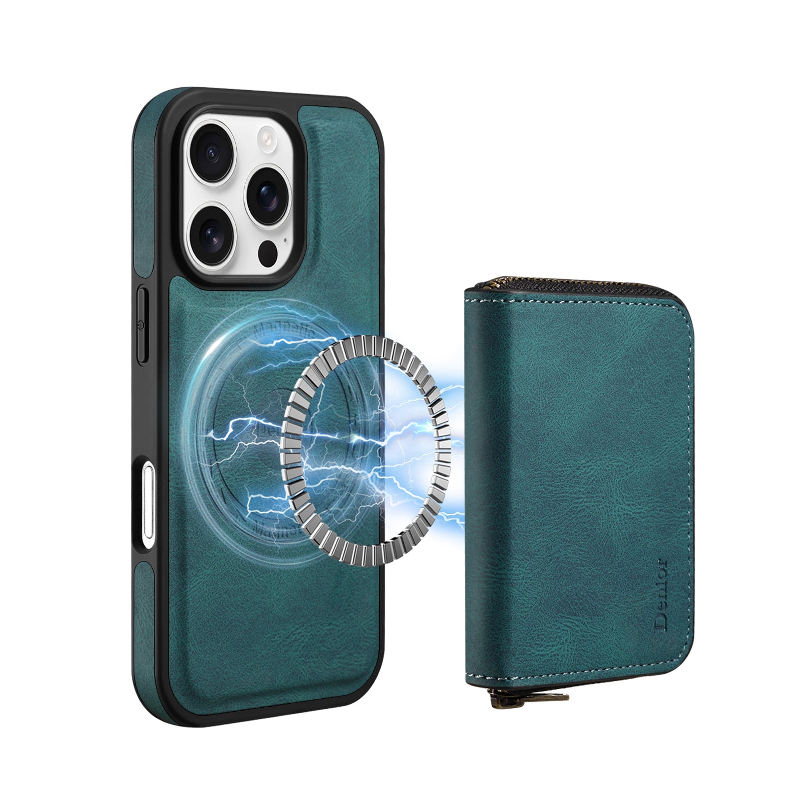 iPhone Series 2IN1 Magnetic Case & RFID Card Bag（Blue）