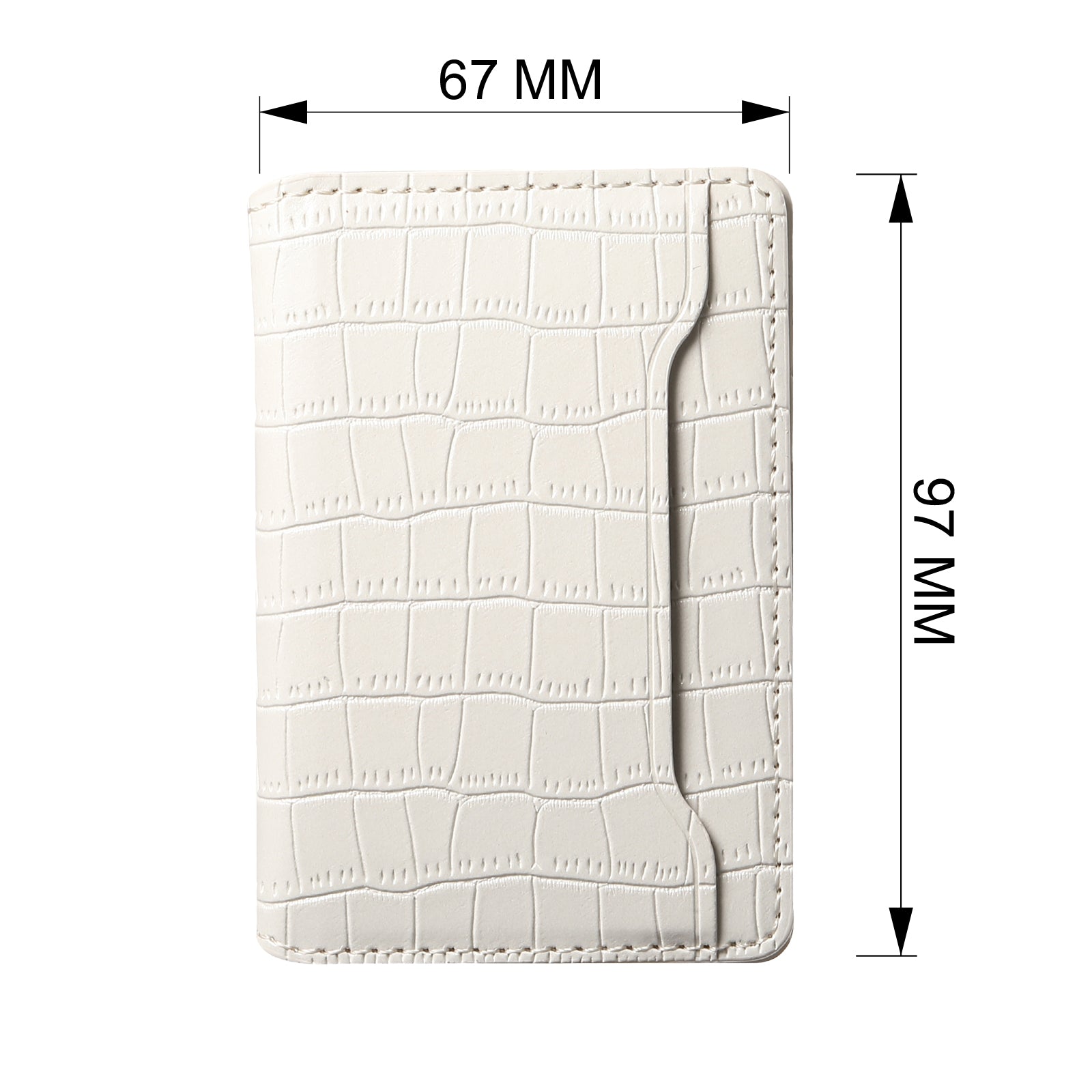 Alligator Pattern Leather Bracket Ultra-Thin Credit Card Bag（White）