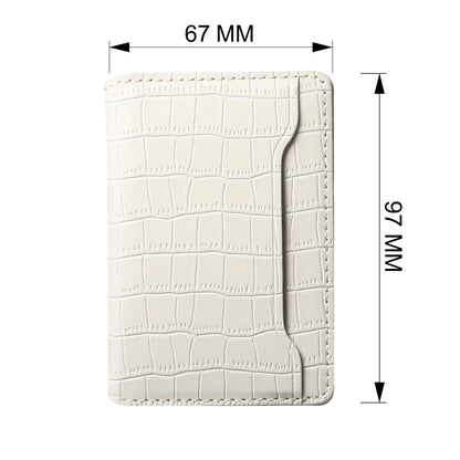 Alligator Pattern Leather Bracket Ultra-Thin Credit Card Bag（White）