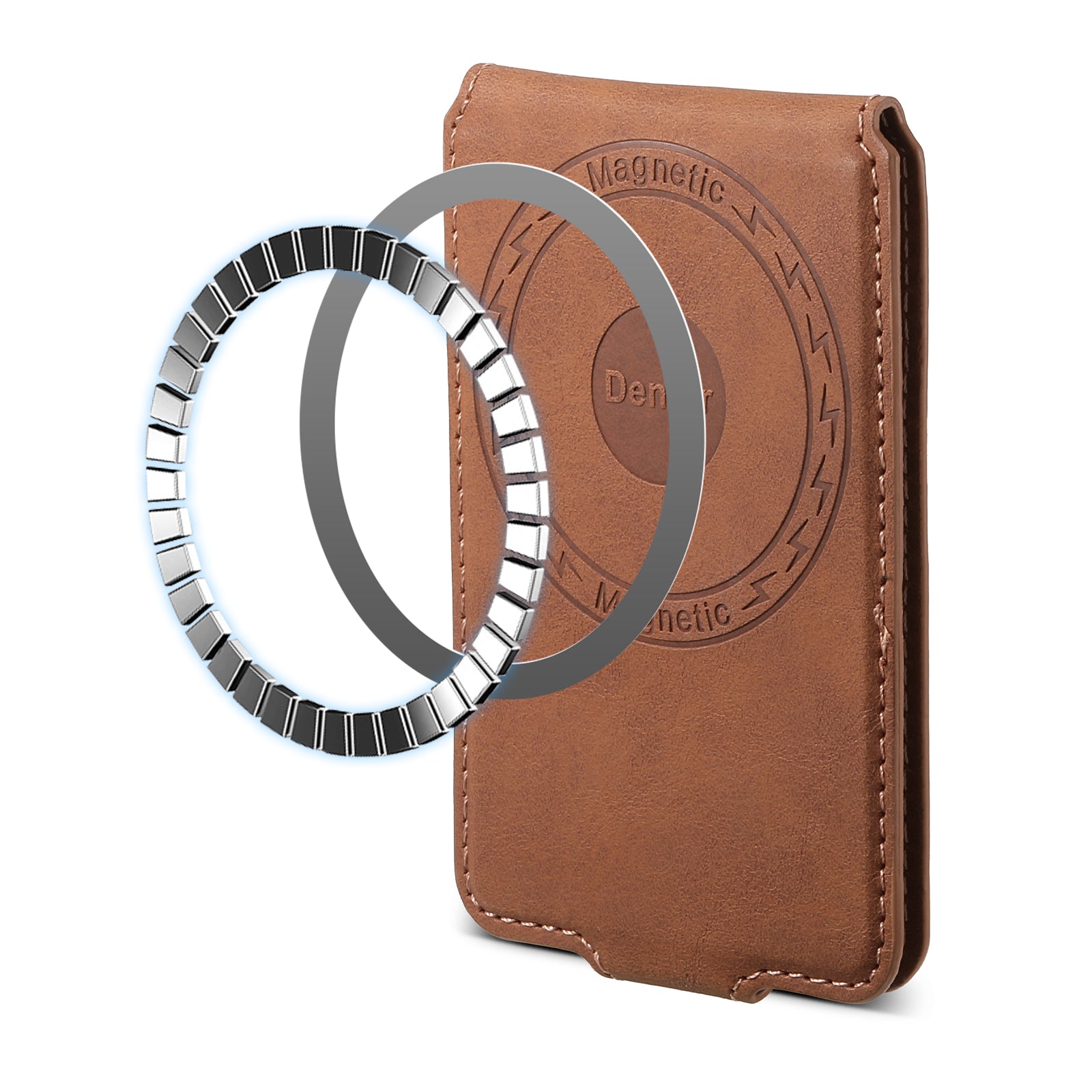 Magnetic Bracket Slim Credit Card Bag（Brown）