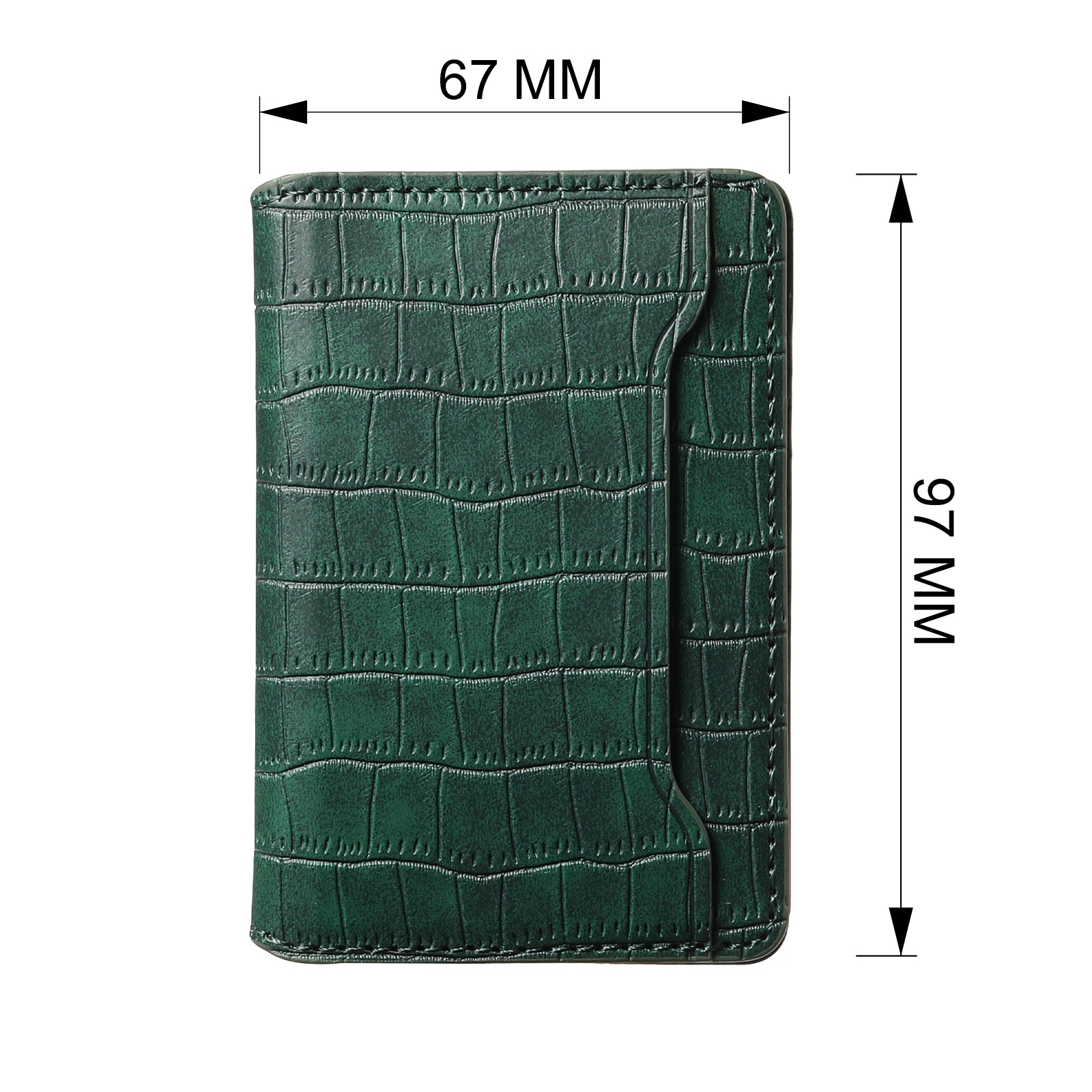 Alligator Pattern Leather Bracket Ultra-Thin Credit Card Bag（Green）