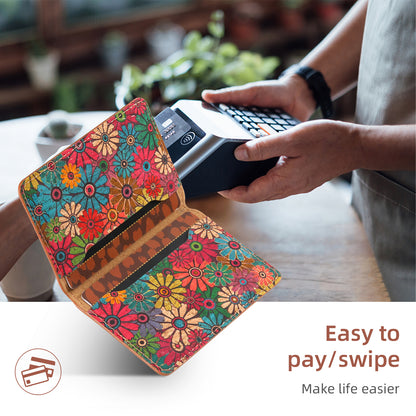 Magnetic Cork Material Ultra-Thin Credit Card Bag（Green）