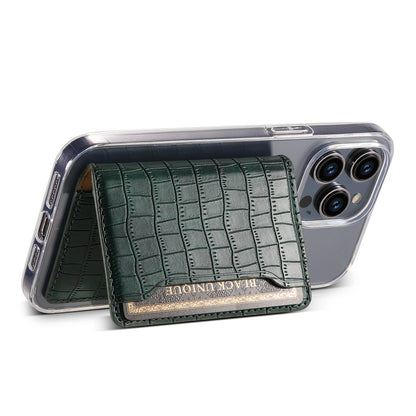 Alligator Pattern Leather Bracket Ultra-Thin Credit Card Bag（Green）
