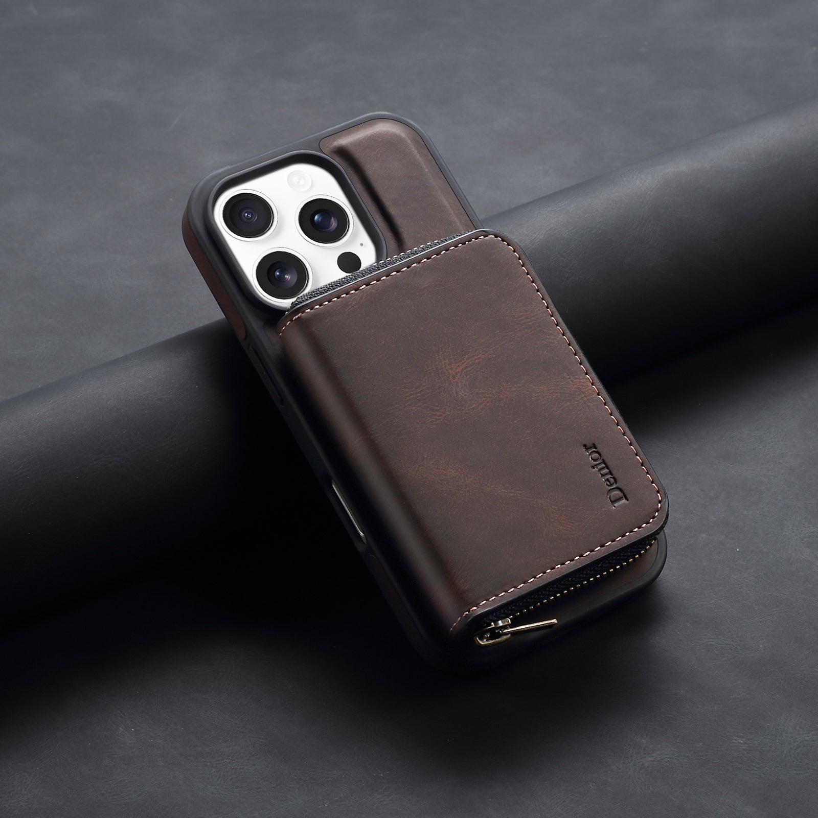 iPhone Series 2IN1 Magnetic Case & RFID Card Bag（Brown）