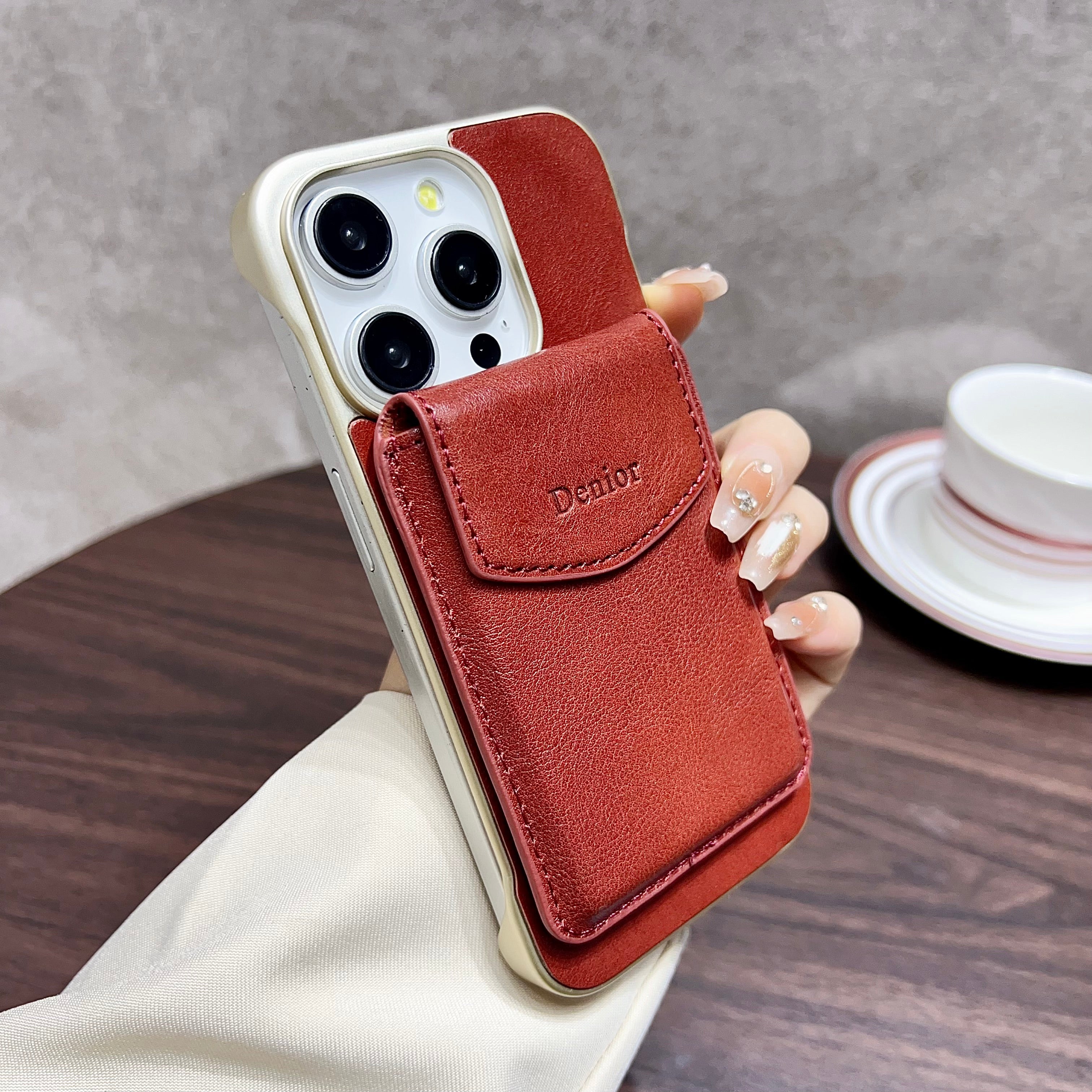 iPhone Series 2IN1 Magnetic Case & Card Bag（Red）