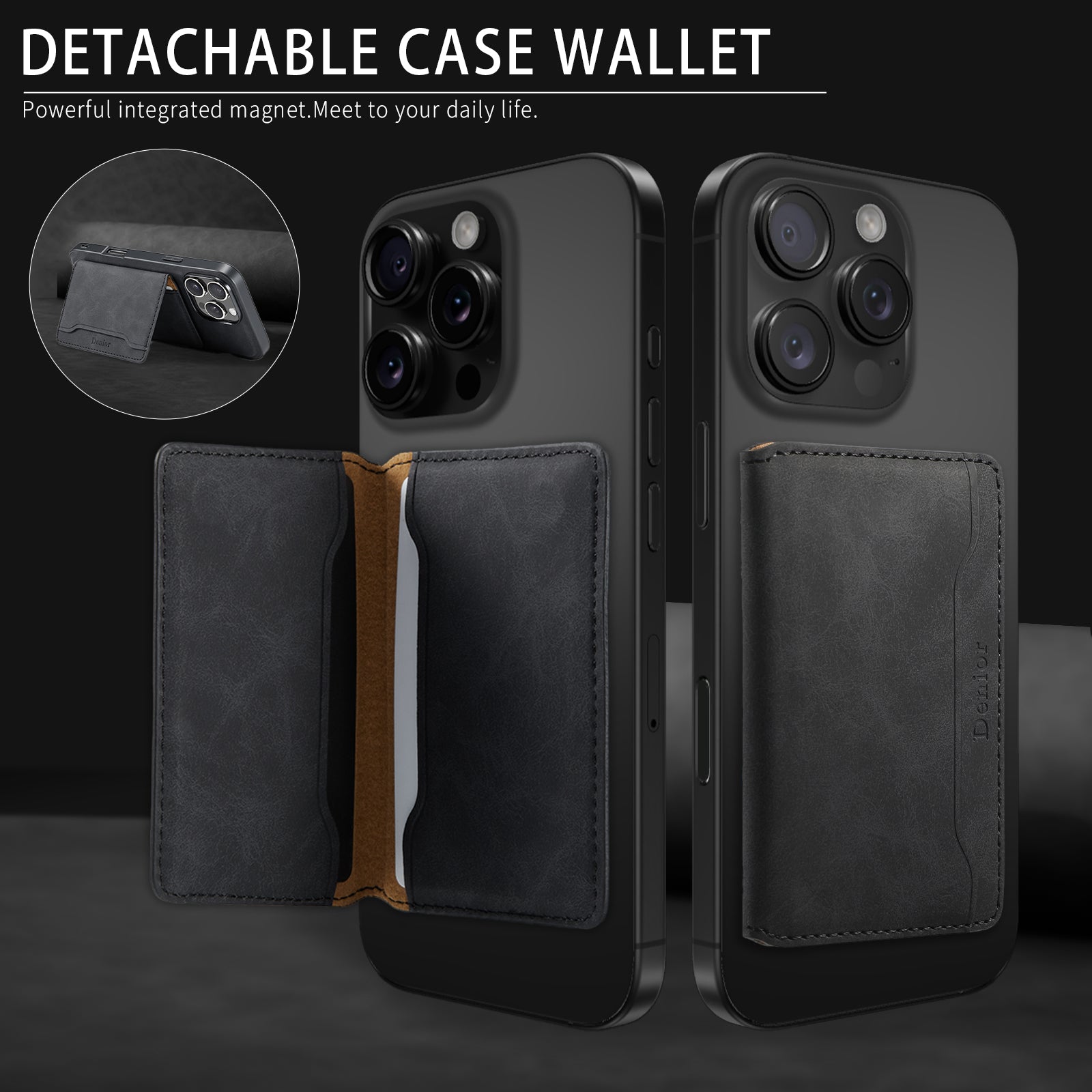 Magnetic Slim Credit Card Wallet (Black)