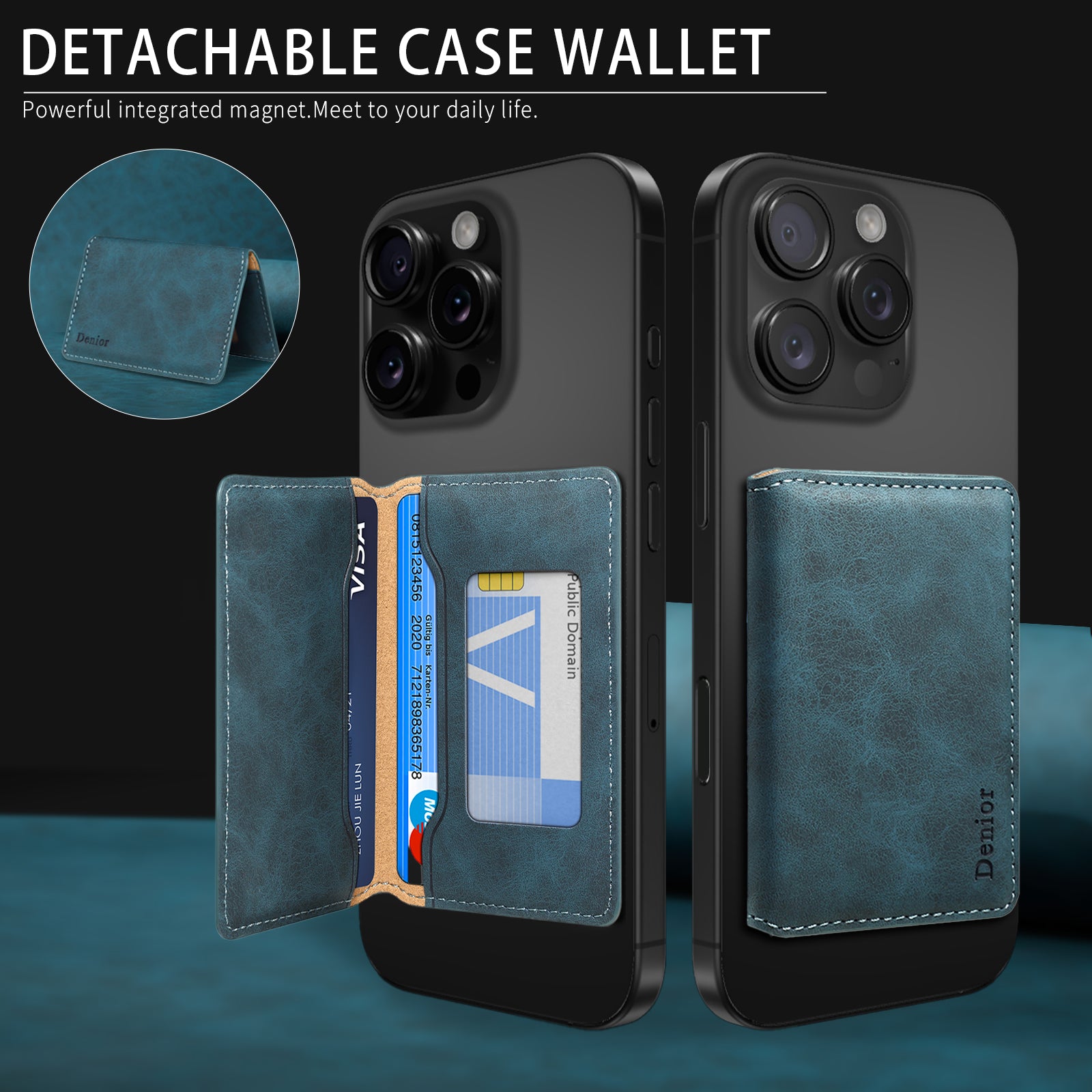 RFID Magnetic Slim Credit Card Bag（Blue）