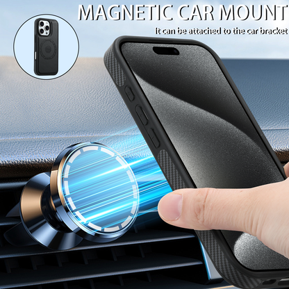 Charcoal fibre Magnetic Case & Card Bag（Black）