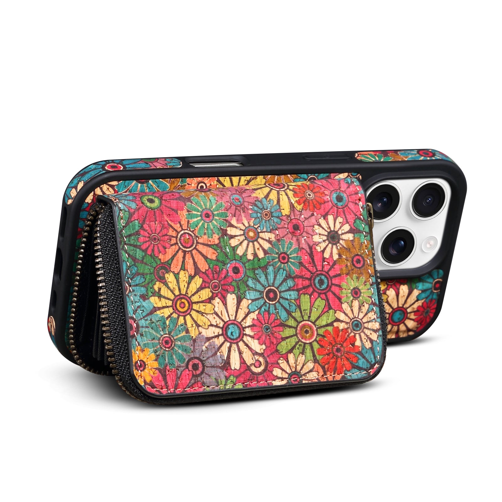 RFID Magnetic Zipper Wallet Credit Card Bag & Phone Case（Green）