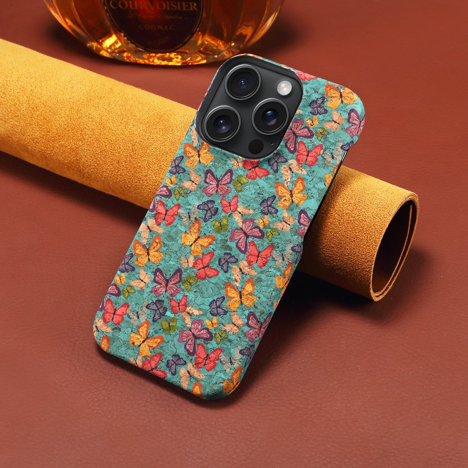 Butterfly Wooden PC Case For iPhone (Half-Cover)