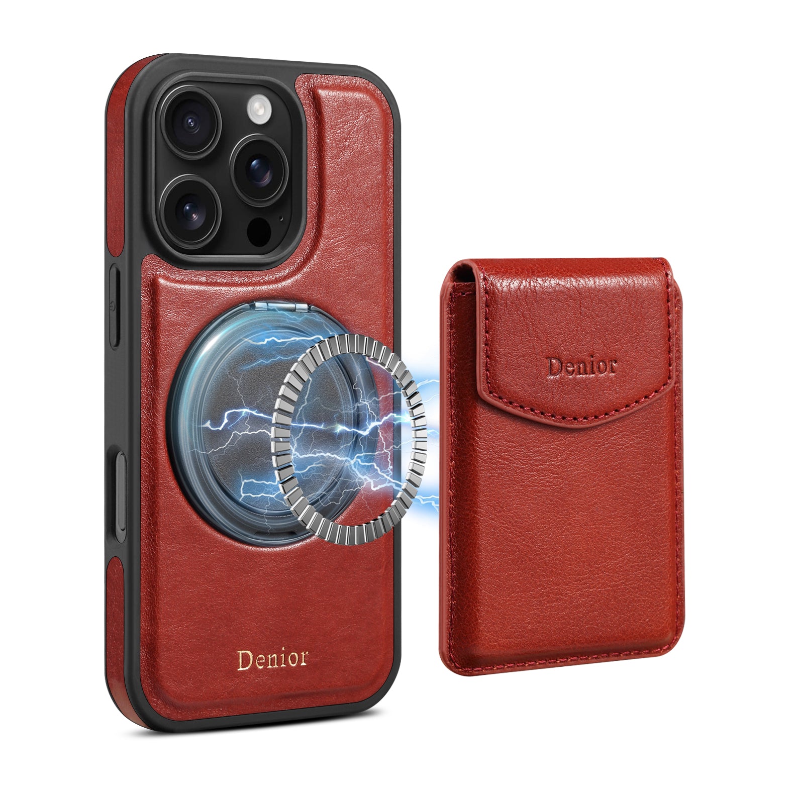 iPhone Series 2IN1 Magnetic Case & Card Bag（Red）