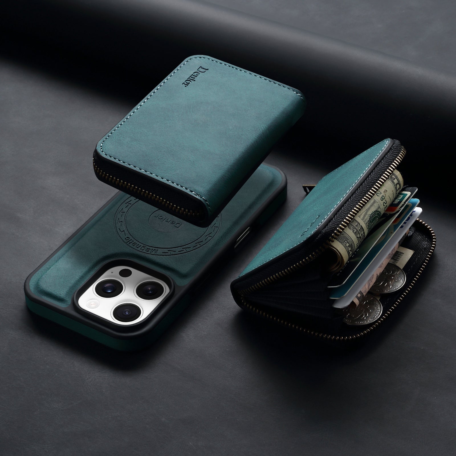 iPhone Series 2IN1 Magnetic Case & RFID Card Bag（Blue）