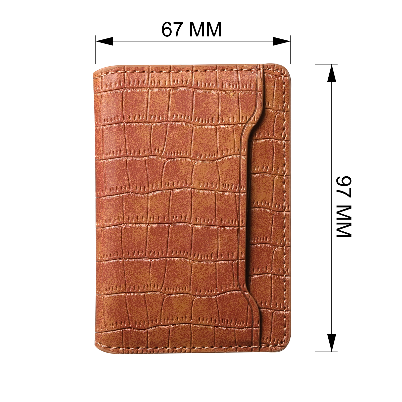 Alligator Pattern Leather Bracket Ultra-Thin Credit Card Bag（Brown）