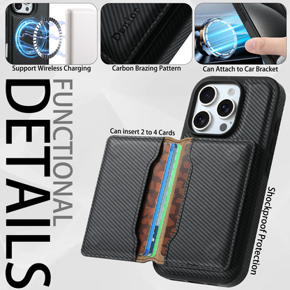 Charcoal fibre Magnetic Case & Card Bag（Black）