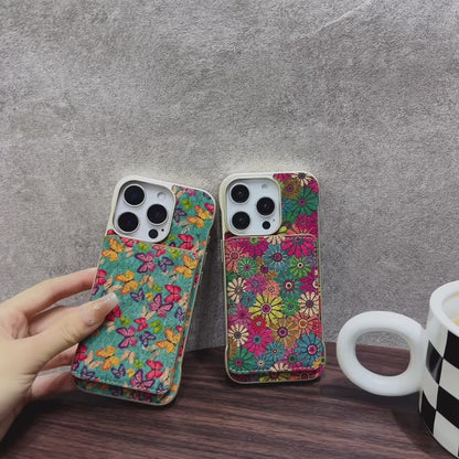 iPhone Series 2IN1 Magnetic Cork Wooden Phone Case & Card Bag（Green）